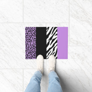 Leopardrucke, Zebra Print, Tierdruck, Lila Fußmatte