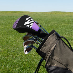 Leopardrucke, Zebra Print, Tierdruck, Lila Golf Headcover