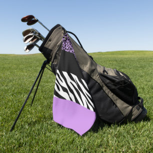 Leopardrucke, Zebra Print, Tierdruck, Lila Golfhandtuch