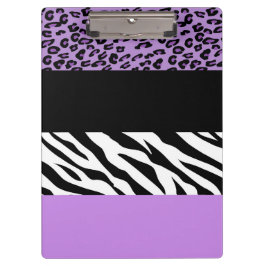 Leopardrucke, Zebra Print, Tierdruck, Lila Klemmbrett