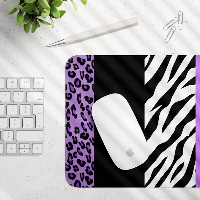 Leopardrucke, Zebra Print, Tierdruck, Lila Mousepad (Von Creator hochgeladen)