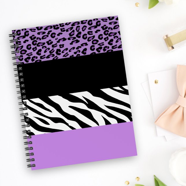 Leopardrucke, Zebra Print, Tierdruck, Lila Notizbuch (Von Creator hochgeladen)
