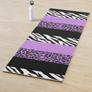 Leopardrucke, Zebra Print, Tierdruck, Lila Yogamatte