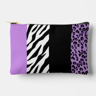 Leopardrucke, Zebra Print, Tierdruck, Lila Zubehörtasche