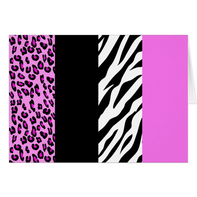 Leopardrucke, Zebra Print, Tierdruck, Rosa (Vorderseite (Horizontal))