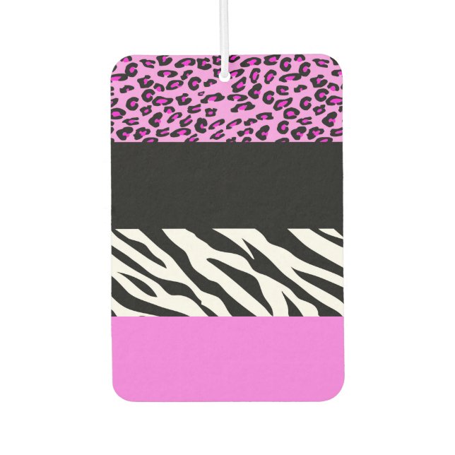 Leopardrucke, Zebra Print, Tierdruck, Rosa Autolufterfrischer (Vorderseite)