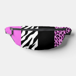 Leopardrucke, Zebra Print, Tierdruck, Rosa Bauchtasche