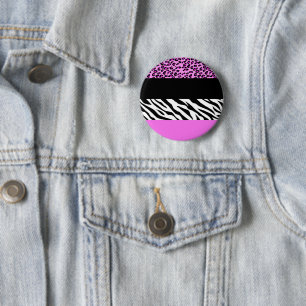 Leopardrucke, Zebra Print, Tierdruck, Rosa Button