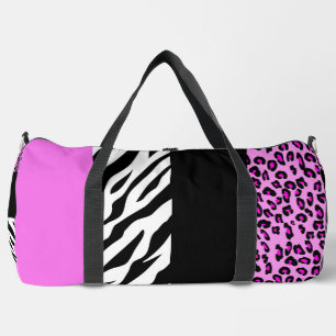 Leopardrucke, Zebra Print, Tierdruck, Rosa Duffle Bag
