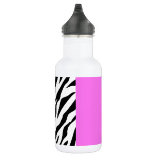 Leopardrucke, Zebra Print, Tierdruck, Rosa Edelstahlflasche