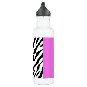 Leopardrucke, Zebra Print, Tierdruck, Rosa Edelstahlflasche