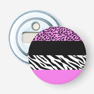 Leopardrucke, Zebra Print, Tierdruck, Rosa Flaschenöffner