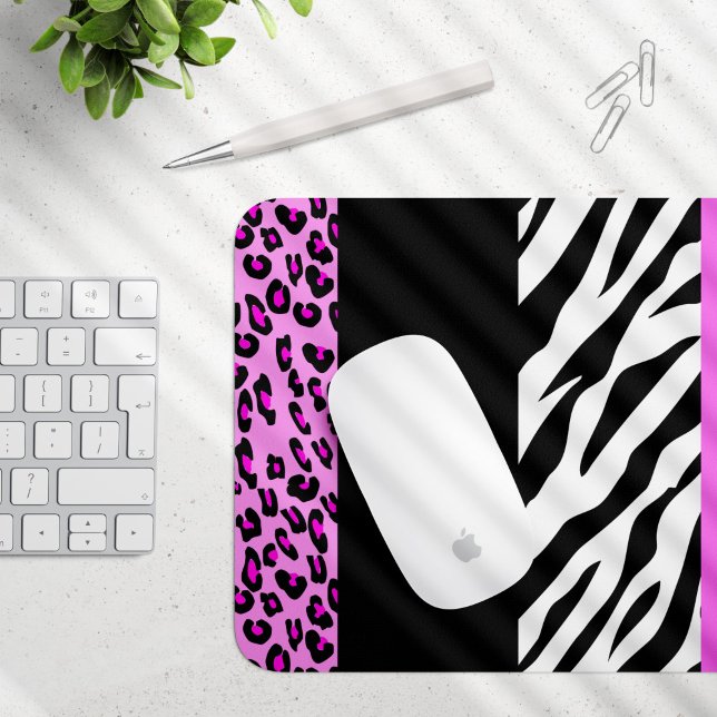 Leopardrucke, Zebra Print, Tierdruck, Rosa Mousepad (Von Creator hochgeladen)