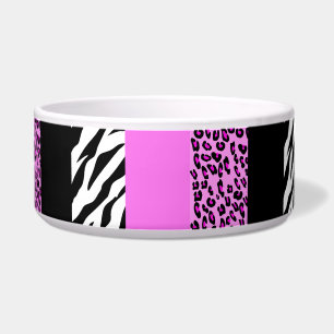 Leopardrucke, Zebra Print, Tierdruck, Rosa Napf