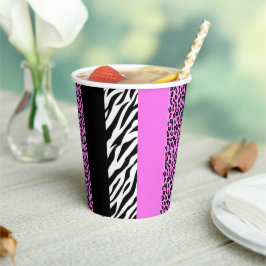 Leopardrucke, Zebra Print, Tierdruck, Rosa Pappbecher