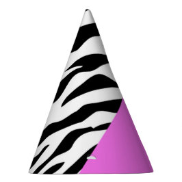 Leopardrucke, Zebra Print, Tierdruck, Rosa Partyhütchen