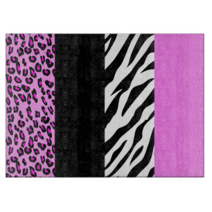 Leopardrucke, Zebra Print, Tierdruck, Rosa Schneidebrett