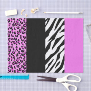 Leopardrucke, Zebra Print, Tierdruck, Rosa Seidenpapier