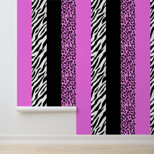 Leopardrucke, Zebra Print, Tierdruck, Rosa Tapete