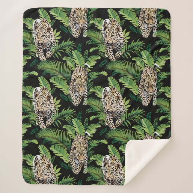 Leopards Mustervlies Sherpadecke (Vorderseite)