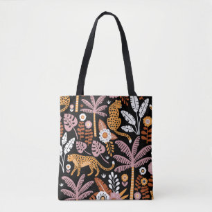 Leopards Palms Vintag Nahtlos Muster