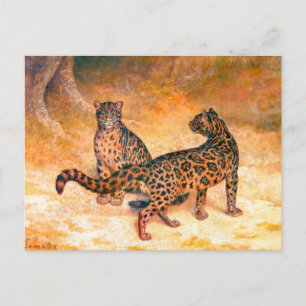 Leopards von Jacques-Laurent Agasse Postkarte