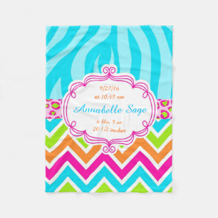 Leopardzebra-Zickzack Geburtstag Fleecedecke