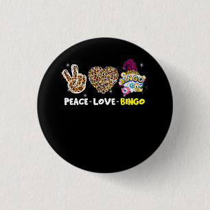 Leopared Peace Liebe Bingo Gnome Lucky Number Bing Button