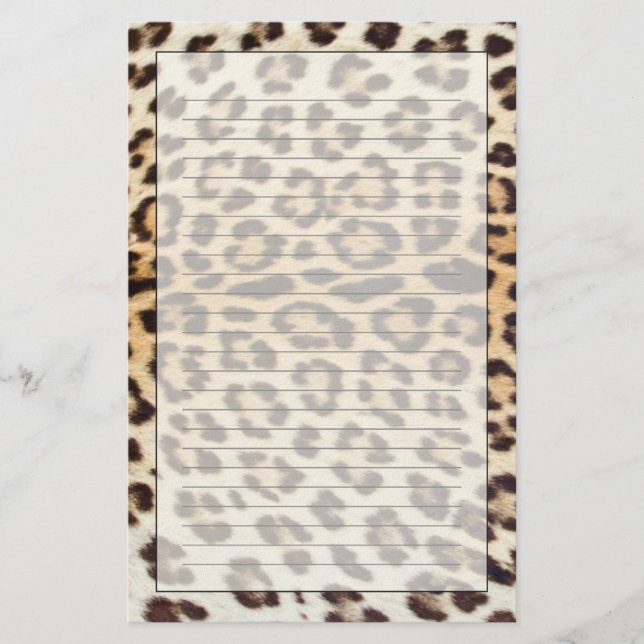 Leoparhaar Briefpapier (Vorderseite)