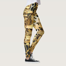 Leopold-Glitzer-Druckmuster Leggings