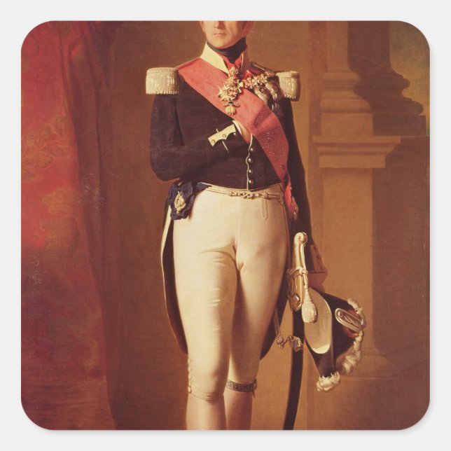 Leopold I. c.1846 Quadratischer Aufkleber (Vorderseite)