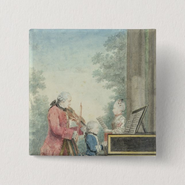 Leopold Mozart und seine Kinder Wolfgang Button (Vorderseite)