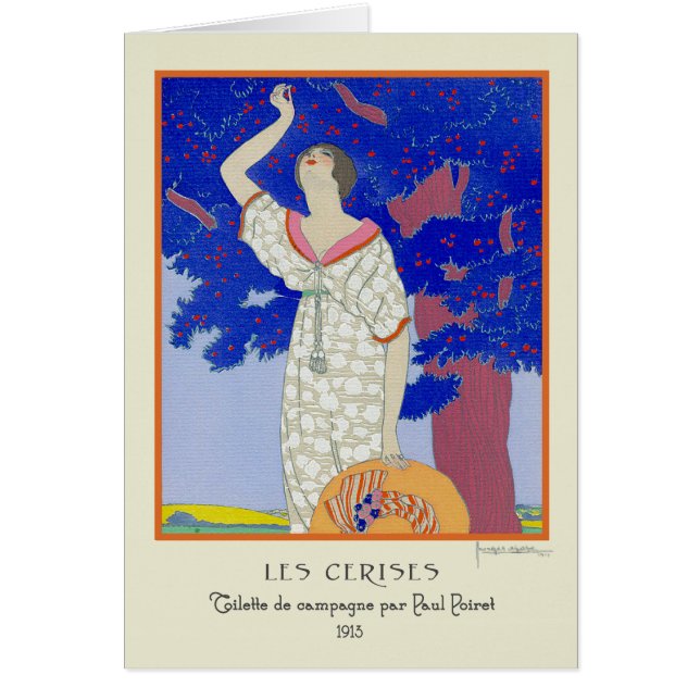 Lepape Art Deco Mode Les Cerise Blank Card (Vorne)