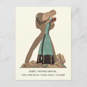 Lepape Goodbye Arme Liebe Fashion Illustration Postkarte