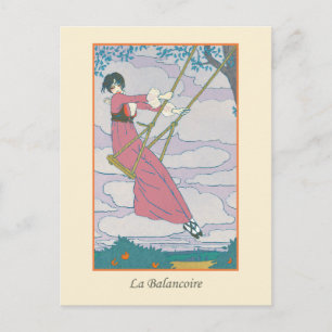 Lepape Vintage Art Deco Mode La Balancoire Postkarte