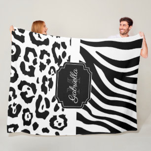 Lepard Print / Zebra Print Fleecedecke