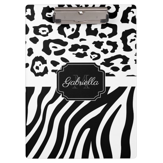Lepard Print / Zebra Print Klemmbrett (Vorderseite)