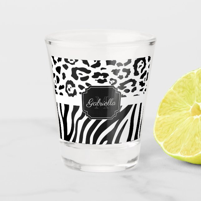Lepard Print / Zebra Print Schnapsglas (Vorderseite)