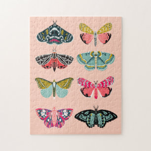 Lepidopterie Nr. 1 Moth Study Illustration Puzzle