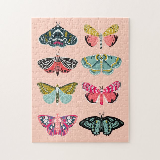 Lepidopterie Nr. 1 Moth Study Illustration Puzzle (Vertikal)