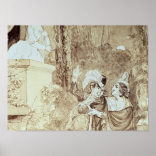 Leporello, der Elvira in der Aufmachung Giovanni Poster