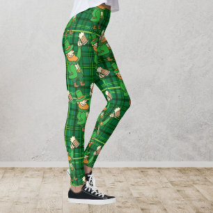 Leprachaun lustiger Tag St. Patricks trinkendes Leggings