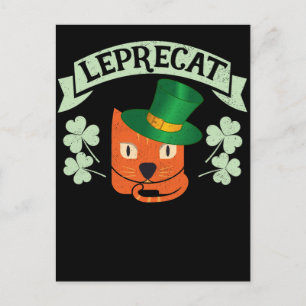 Leprecat Leprechaun Cat St Pattys Day Postkarte