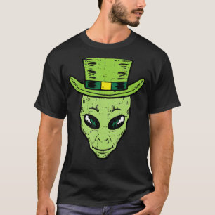 Leprechaun Alien Head St Patricks Day Space Men T-Shirt