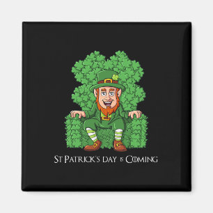 Leprechaun auf Clover Throne St Patricks Day Boys Magnet