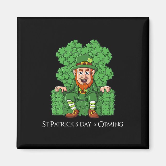 Leprechaun auf Clover Throne St Patricks Day Boys  Magnet (Vorne)