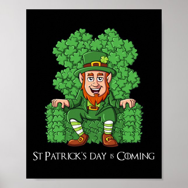 Leprechaun auf Clover Throne St Patricks Day Boys  Poster (Vorne)