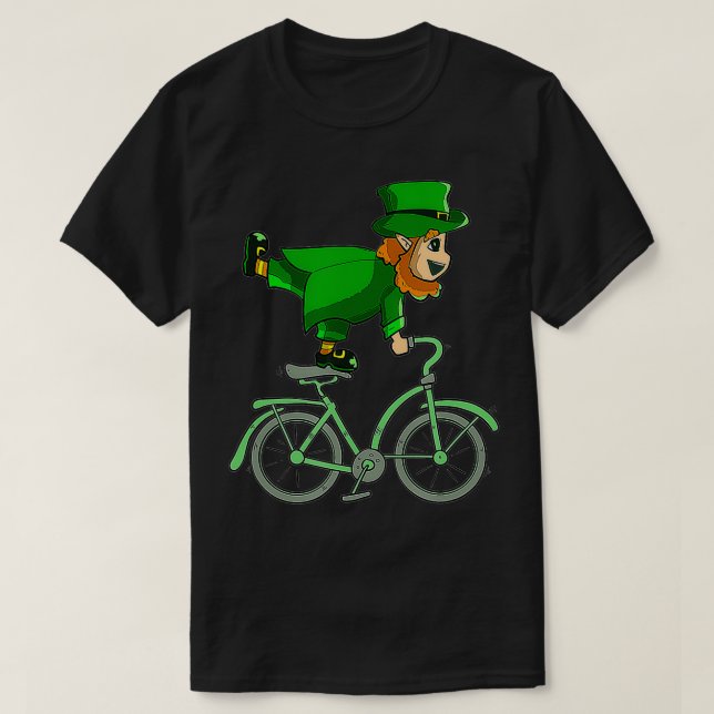 Leprechaun auf einem Bike St Patrick's Day Radfahr T-Shirt (Design vorne)