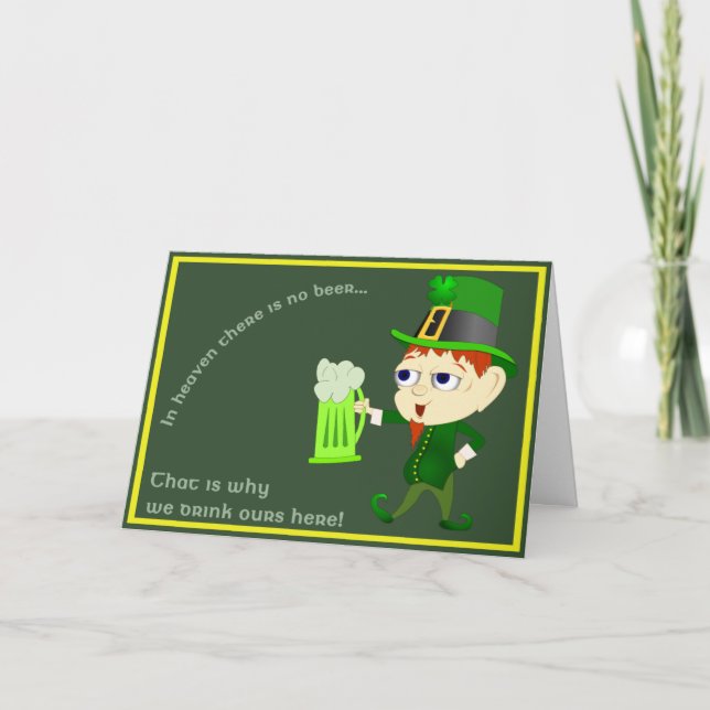 Leprechaun Beer St. Patrick's Day Card Karte (Vorderseite)