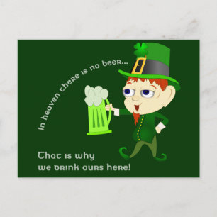 Leprechaun Beer St. Patrick's Day Postcard Postkarte